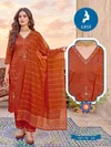 Meloni By Kaya Shimmer Denting Kurti With Bottom Dupatta 